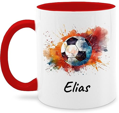 Tasse Tassen 325ml - Fußball Geschenk Fußballer I Geschenkidee Fußballfan I Fußballerin Geschenk - 325 ml - Rot - fussballgeschenkideen geschenke für fussballfans fussball ball glühweintassen