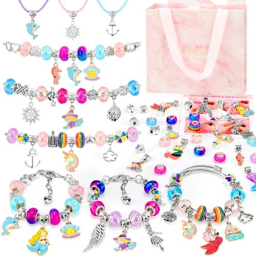 Maomaoyu Geschenke für Mädchen, Schmuck Basteln Mädchen Bastelset Kinder, Armbänder Selber Machen Set als Weihnachtsgeschenke, Adventskalender & Spielzeugab für ab 4 5 6 7 8 9 10 11 12 Jahre Mädchen