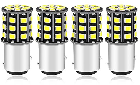 Alopee 4 Stück Auto Beleuchtung, Auto Innenbeleuchtung, Weiß, 12-24VDC/AC, 1W, Innenraumbeleuchtung Birne, Einfach zu Verwenden