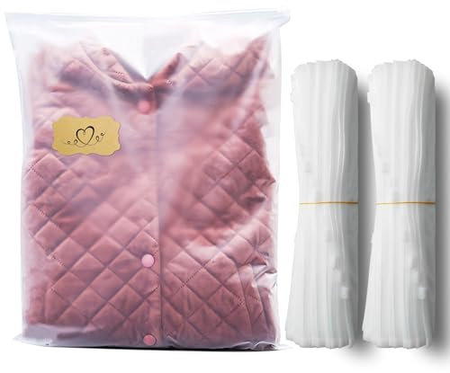 Okoss 50 Pezzi Sacchetti Vestiti Grande con Zip, Sacchetti con Chiusura a Zip,Borsa da Viaggio Multifunzione, 30 * 40 cm Sacchetti Plastica Richiudibili per Vestiti,Scarpe, Indumenti e Maglioni