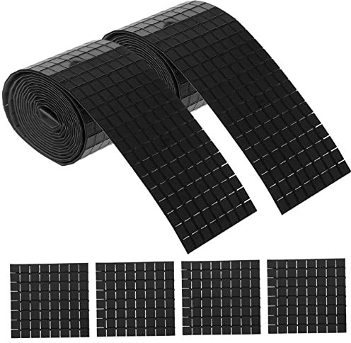 jojofuny 12 Rollen Selbstklebende Mosaikaufkleber, Diy Mosaik Bastelmaterial, Schwarz, 4x50cm, 5x5mm, FüR Wand- Und Innendekoration