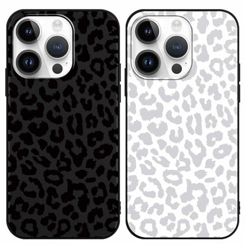 Yoedge 2 Pack Black Leopard Phone Case Compatible with iPhone 13 Pro Max 6,7,Ultrathin Soft Silicone with Aesthetics Pattern,Shockproof Bumper Protector Matte Girls Cover for iPhone 13Pro Max,Cheetah