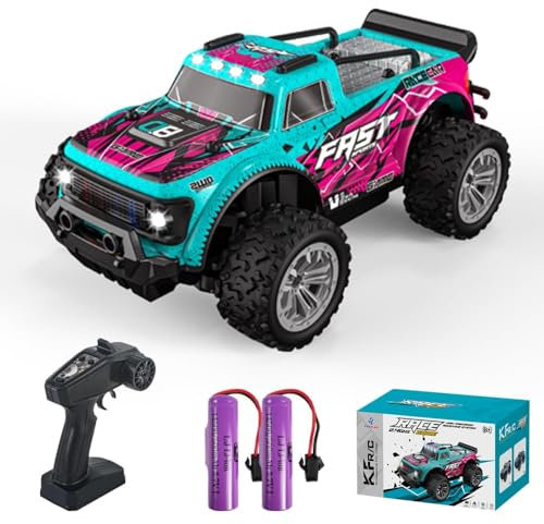 Teeggi Voiture télécommandée pour Enfants, 2.4Ghz 1/20 Voiture Télécommandée Tout Terrain avec lumières LED, 2WD Truck Telecommande,Cadeau Parfait pour Les Enfants et Les Adolescents.