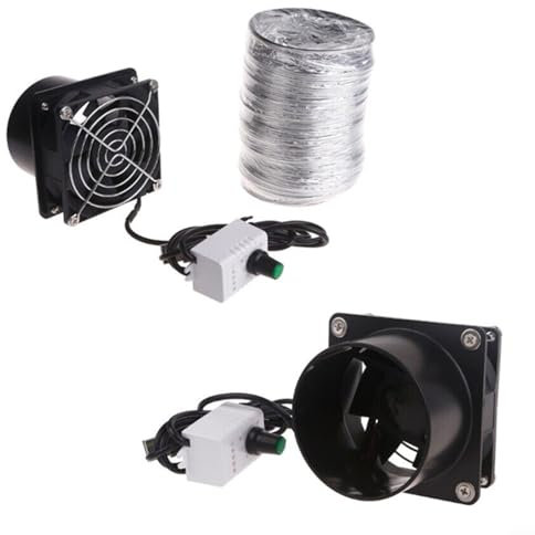 FUBESK Compact Portable Fume Extractor Fan with 1m-6m Duct Pipe for Kitchen and Bathroom - USB Powered - DIY Ventilation Fan Powerful Extractor Fan Exhaust Fan(Fan plus 6 meter pipe)