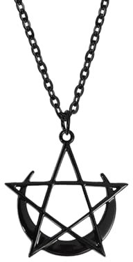 MILAKOO Y2K Moon&Star Necklace Stainless Steel Link Chains 60cm Length Lobster Pentagram Pendant Necklace