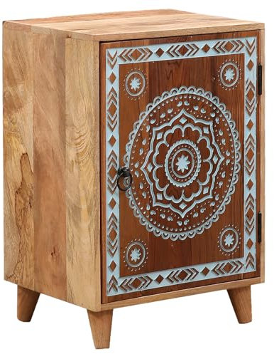 Marrakesch Boho Style Nachttisch Beistelltisch aus Massivholz 70cm hoch | Kleine Kommode für Schlafzimmer oder Kinderzimmer als Orientalische Möbel | Skandinavische Deko Nachttische klein Binar