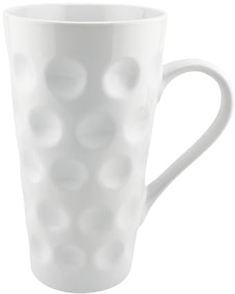 0,5 L Dubbetasse - Keramik Tasse groß, Jumbo-Tasse 500 ml | Pfalz Retro XL Kaffeebecher | Große Kaffeetasse (Weiß)