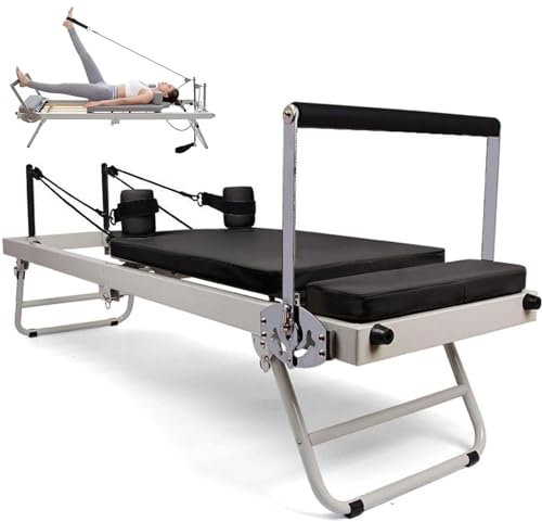 Pilates Reformer Machine for Home Workouts - Foldable Equipment with Sturdy Frame, Move and Store, Up to 464 lbs Weight Capacity