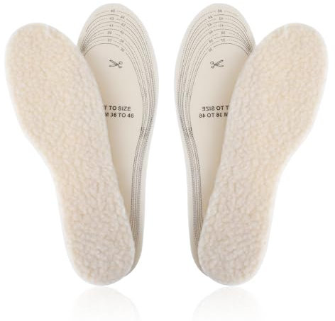 2 Paar Kinder Lammfell Wolle Einlegesohlen für Damen Herren Winter, 3mm Wärmende Einlegesohlen, Dicke Warme Innensohlen, Wintereinlegesohlen Schaffellsohlen für Schuhe, Schneestiefel (Größe 35-46)