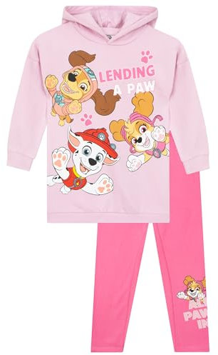 Paw Patrol Felpa Con Cappuccio E Leggins | Skye Abbigliamento Bambina | Vestiti Bambini Rosa 3-4 Anni