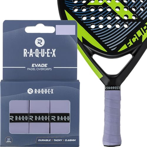 Raquex Evade Griffband für Padelschläger – Hellviolett – 3er-Pack Griffband für Padelschläger, 0,65 mm dick – saugfähiger, leicht klebriger, Rutschfester Übergriff für Padel- oder Pickleball-Schläger