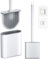 NEUTYPECHIC Scopino Bagno WC Bianco Rimovibile, Scopino WC Silicone con Base ad Asciugatura Rapida, Scopettino Bagno Pulizia Flessibile, Testa Piatta Spazzolone Bagno WC a Parete e da Appoggio
