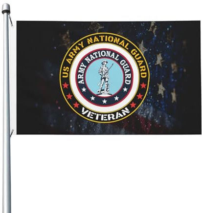 Colorido Bandera temática Veteranos de la Guardia Civil del Ejército de los Estados Unidos festivo Bandera en poliéster 90x150 cm para pubs,Decoración interior,Decoración exterior