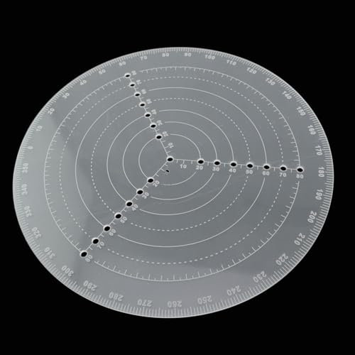 JCBIZ Transparent White Turning Centering Ruler Lathe Woodworking Tools Bowl Wood Measuring Handmade Round Ruler