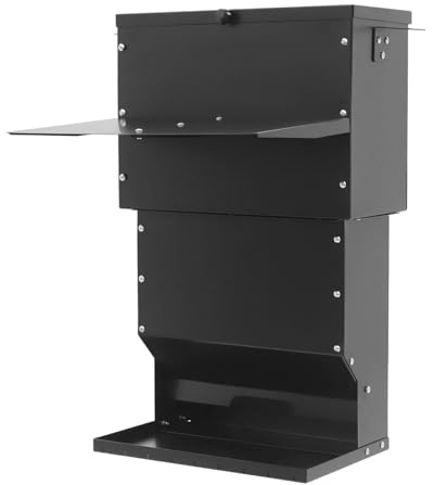Czyurachel foderautomat för kyckling, kapacitet 27 kg, kycklingfoder, automat för kycklingmat, ankmat, vaktelfoder, kycklingtillbehör av kolstål, upphängbar, regnsäker