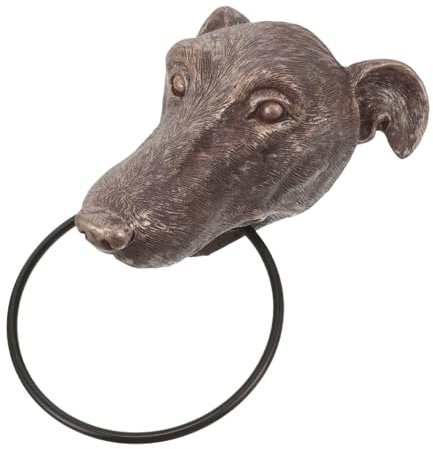 NIYANGLE Aldaba Puerta Exterior Casa de con Diseño Clásico de Cabeza de Perro Accesorio Decorativo Realista para Entrada de Villa y Puerta Principal