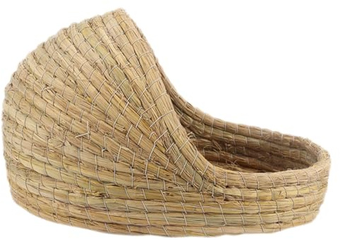 Angoily Nid Tissé Paille Naturel pour Petits Animaux Cachette Ventilée et Confortable pour Lapins Cochons Hamsters et Gerbilles Lit Rongeur et Respirant