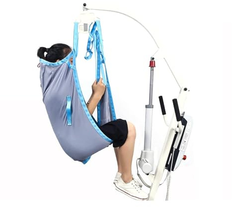 Atmungsaktiver Ganzkörper-Patientenlifter aus Netzgewebe mit Kopfstütze – Belastbar bis 272 kg (600 lbs) für einfache Transfers vom Rollstuhl ins Bett, Dusche und Toilette