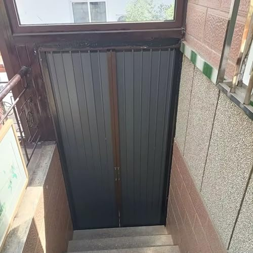Porte a libro Porta pieghevole in alluminio con serratura per interni/esterni, porte scorrevoli a fisarmonica personalizzabili con telaio, per cantina/soffitta/cucina/lavanderia