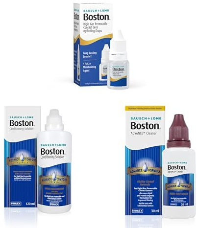 Boston RGP Contact Lenses Eye Drops, Advance Cleaner and Advance Conditioning Solution, 1 x 10ml Eye Drops 1 x 30 ml Cleaner, 1 x 120 ml Conditioner