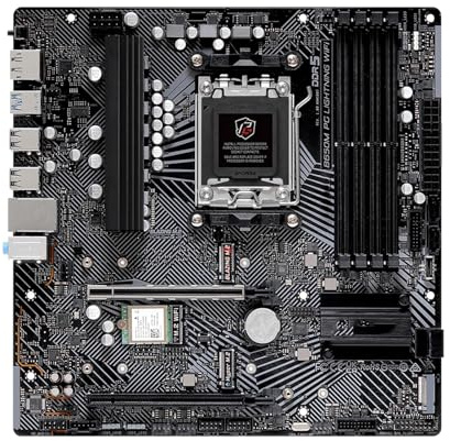 Carte mère Carte mère Fit for ASRock B650M PG Lightning WiFi, Socket AM5, Compatible avec Les processeurs 7900X, 7800X3D et 7600, 2 x DDR5 7800 MHz, 128 Go de RAM, HDMI, M.2 NVMe PCIe 4.0