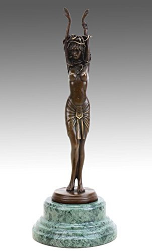Kunst & Ambiente - Medusa - Griechische Statue - signiert J. Patoue - Erotik Skulptur - Bronzefigur - Griechische Skulptur
