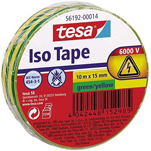 Tesa Isolierband, grün │ gelb, 10 Rollen