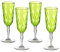 Omada Design 4 Verres pour champagne ou flute de 17,5 cl ligne Diamond Vert Trasparent