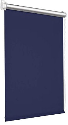 Victoria M. Tenebra Thermorollo Klemmfix Rollo, Verdunkelungsrollo, Hitzeschutz, Sichtschutz, Ohne Bohren, inkl. Montagematerial, 125 x 160 cm, Dunkelblau