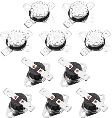 sourcing map KSD301 Thermostat 60°C/140°F 10A Normally Closed N.C Adjust Snap Disc Temperature Switch for Microwave,Oven,Coffee Makers 2pcs,Bakelite Material