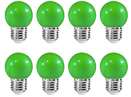 ZFQ 8 Pack E27 Bayonet Colored LED Light Bulbs 2W G45 Golf Ball Mini Globe Bulb Lighting Bulbs,Green for Outdoor Indoor String Patio Garden Party Christmas, Tree, Fairy Party Night Lights