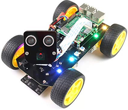 Freenove 4WD Smart Car Kit for Raspberry Pi 5 4 B 3 B+ Zero 2 W, Face Tracking, Line Tracking, Light Tracing, Obstacle Avoidance, App Control, Camera, Servo (Raspberry Pi NOT Included)