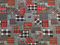 Stoffeldorado - Meterware Dekostoff, Digital-Druck Hirsch Karo Rot Grau, 140 cm Breit