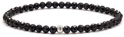 BERGERLIN Turmalin Armband echt mit 925 Sterling Silberperle - facettierte Perlen - Größe XS