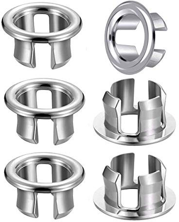 Sink Overflow Ring,6 PCS Loch Abdeckung Spüle Loch Abdeckung Spüle Loch Abdeckung Spüle Hahnloch Abdeckung für Küchenspültischdekoration