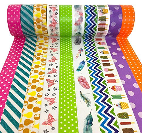 WSUH Bricolage Papeterie Papier main couleur papier bande série T à la main peut se déchirer jour de Noël Cartoon décoratif 10 PCS