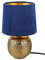 Reality Leuchten Tischleuchte Sophia R50821012, Keramik goldfarbig, Samtschirm blau/goldfarbig, exkl. 1x E14, 16 cm