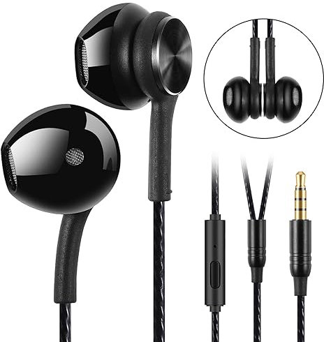 In Ear Kopfhörer,Kopfhörer mit Mikrofon,Ohrhörer mit Kabel,Kompatibel mit Smartphones,Tablet-PCs,Laptops und MP3-Playern,Geräuschdämmende Ohrhörer Kopfhörer Stereo für Huawei Samsung usw
