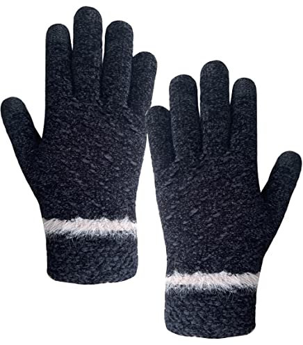 WELLQUA Touchscreen Handschuhe Damen - Winter Warme Strickhandschuhe Touch Screen Outdoor Gestrickte Fäustlinge Winterhandschuhe für Frauen Herren