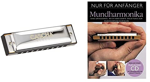 Cascha Blues Mundharmonika C-Dur Anfänger & Fortgeschrittene lern Set I Hochwertige 10-Loch diatonische Harmonika & Nur Für Anfänger Mundharmonika Buch+Cd: Lehrmaterial, CD für Mundharmonika