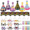 DPKOW Silvester Deko 2026 Party Set Partyhüte Silvester Haarreif Partybrille Silvester Fransenbläser für Deko Silvester Party 2026 Silvester Outfit Damen Männer Silvester Foto Requisiten,42 Stück
