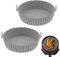 Air Fryer Silicone Liner, 2 Pack Reusable Air Fryer Liners, Air Fryer Accessories, Kitchen Accessories Replacement for Disposable Parchment Paper Liner, Compatible with Ninja, Tower, COSORI