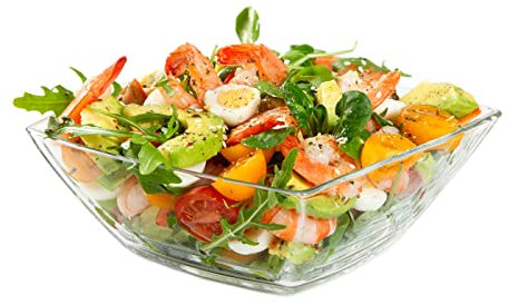 Konzept 11 - Ensaladera rectangular, frutero, 19 x 19 cm, 1 pieza, cuencos de cristal de 1,7 L, transparente, cuenco de cristal grueso, apto para lavavajillas