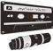 Schwarze Retro-Musikkassette, DJ-Audio-Kassette, Plattenspieler, Gaming-Tastatur, Mauspad, riesige, verlängerte XL-genähte Kanten, Gummisohle für Zuhause Office (80 x 30 cm)