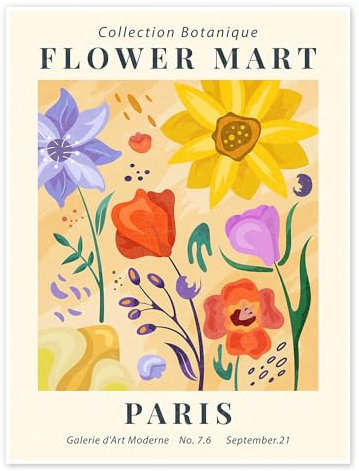 Posterlounge Flower Market Paris Poster