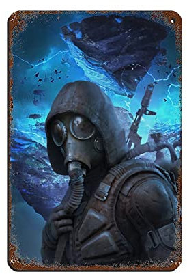 RIELLI S.T.A.L.K.E.R. 2 Herz des Thernobyl-Spiels 3 Blechschild Vintage Metall Pub Club Cafe Bar Home Wandkunst Dekoration Poster Retro 20 x 30 cm