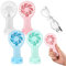 Woanger 4 Pcs Mini Handheld Fan Bulk Battery Operated Small Fans with Data Cable and Mounting Base Portable USB Electric Fan Small Rechargeable Quiet Pocket Fan Summer Gift Outdoor Travel Tool