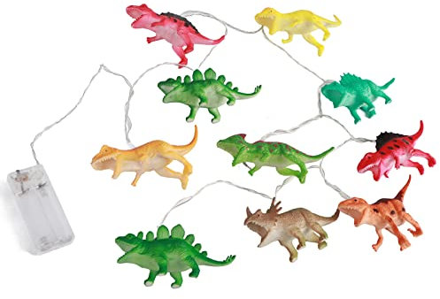 10er Pack LED Lichterkette Dinosaurier Stil Bunte Laterne 2 Meter Festival Atmosphäre Lichterkette Batteriebetriebenes Licht Warmes Licht für Kindergarten Kinderzimmer Balkon