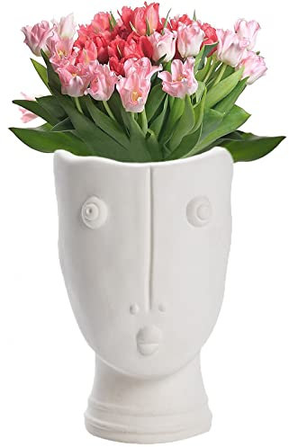 Vase Porzellan,Kopf Gesicht Vase,Körper Vase,Keramik Vasen,lustige Vase,Keramik Blumenvasen,Vasen Weiß,Keramik Vase für Blumen Deko Modern,Vasen für Wohnzimmer Boho Deko