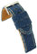 diloy Textil Uhrenarmband Jeans Denim ausgefranst Lederfutter flach sportlich – Größen 18mm 20mm 22mm 24mm 390 Blau 24mm